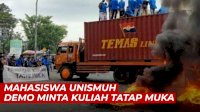 VIDEO: Mahasiswa Unismuh Makassar Demo Minta Kuliah Tatap Muka