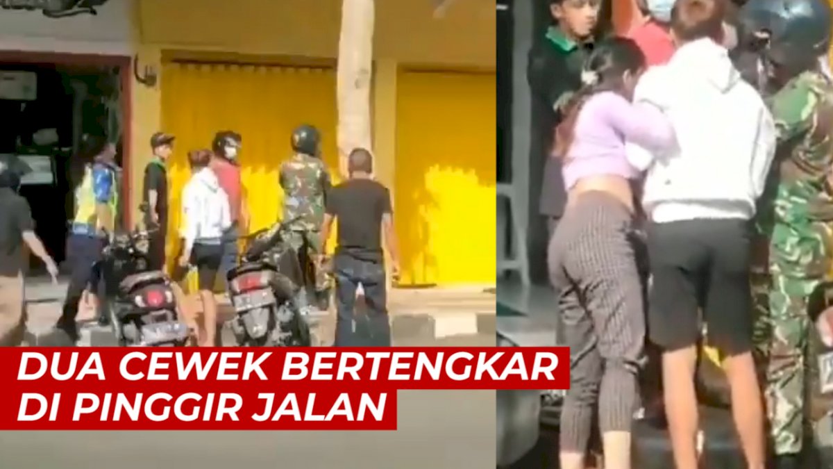VIDEO: Dua Cewek Bertengkar di Pinggir Jalan, Diduga Rebutan Lelaki