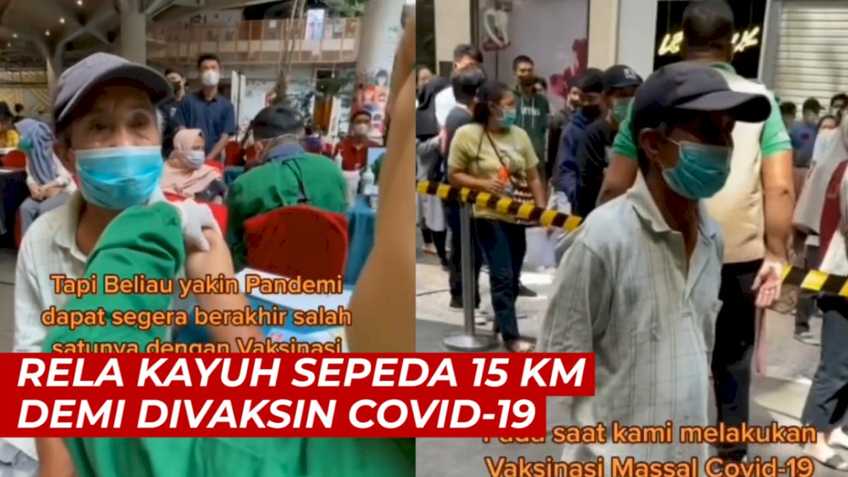 VIDEO: Kakek Ini Rela Kayuh Sepeda 15 Kilometer Demi Divaksin Covid 19