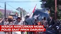 VIDEO: Warga Hancurkan Mobil Polisi saat PPKM Darurat di Tasikmalaya