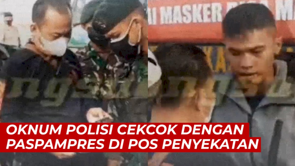 VIDEO: Oknum Polisi Bentak dan Dorong Paspampres di Pos Penyekatan