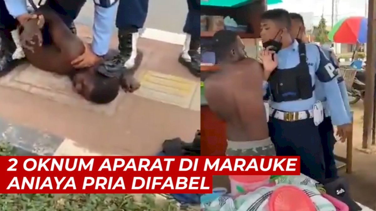 VIDEO: 2 Oknum Aparat di Merauke Aniaya Pria Difabel