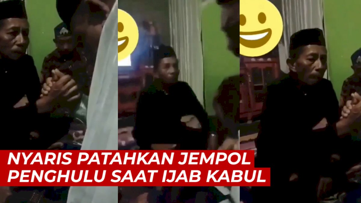 VIDEO: Ngakak, Mempelai Pria Nyaris Patahkan Jempol Penghulu Saat Ijab Kabul
