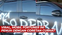 VIDEO: Viral, Mobil Fortuner Ini Penuh dengan Coretan Curhat