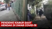 VIDEO: Pendemo di Bundaran Katasura Kabur saat Hendak di Swab Covid-19