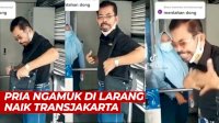 VIDEO: Pria Ini Dilarang Naik TransJakarta Karena Pakai Masker Scuba, Videonya Viral