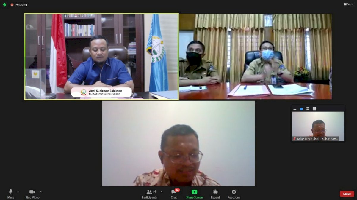 Plt Gubernur Sulsel Hadiri Entry Meeting BPK Sulsel Pemeriksaan Kinerja Vaksinasi dan Pendidikan Vokasi