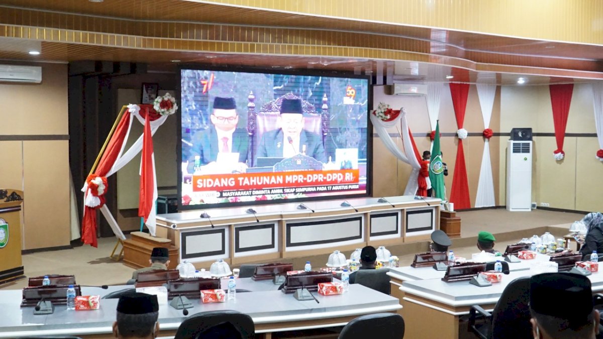 Pemkot dan DPRD Parepare Simak Pidato Kenegaraan HUT ke-76 RI Secara Virtual
