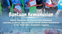 Giliran Perumda Air Minum Makassar Salurkan Bantuan Kemanusiaan ke Korban Kebakaran di Lepping