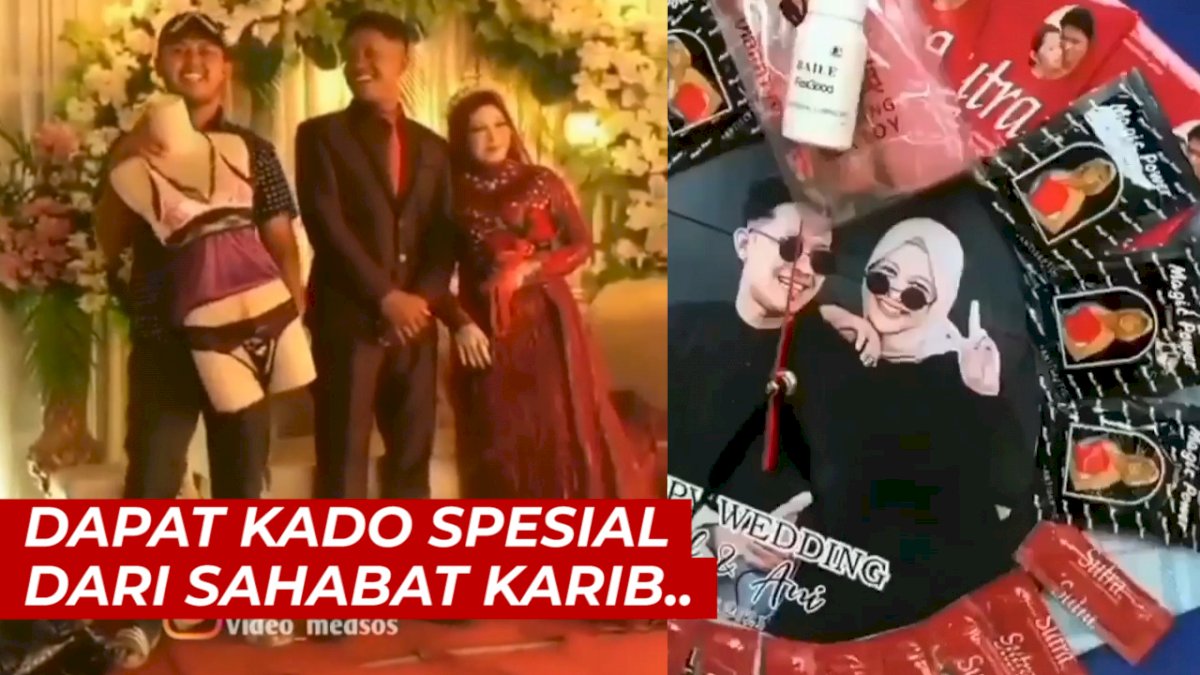 VIDEO: Viral, Pengantin Dapat Kado Alat Kontrasepsi dan Tisu Magic dari Tamu Undangan