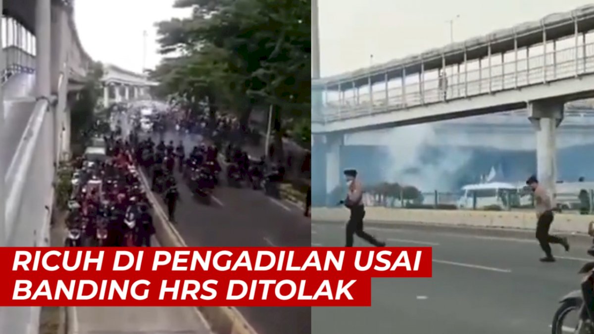 VIDEO: Kericuhan di Pengadilan Tinggi Jakarta Usai Banding Habieb Rizieq Ditolak