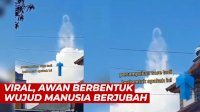 VIDEO: Penampakan Awan Berbentuk Manusia Berjubah, Videonya Viral
