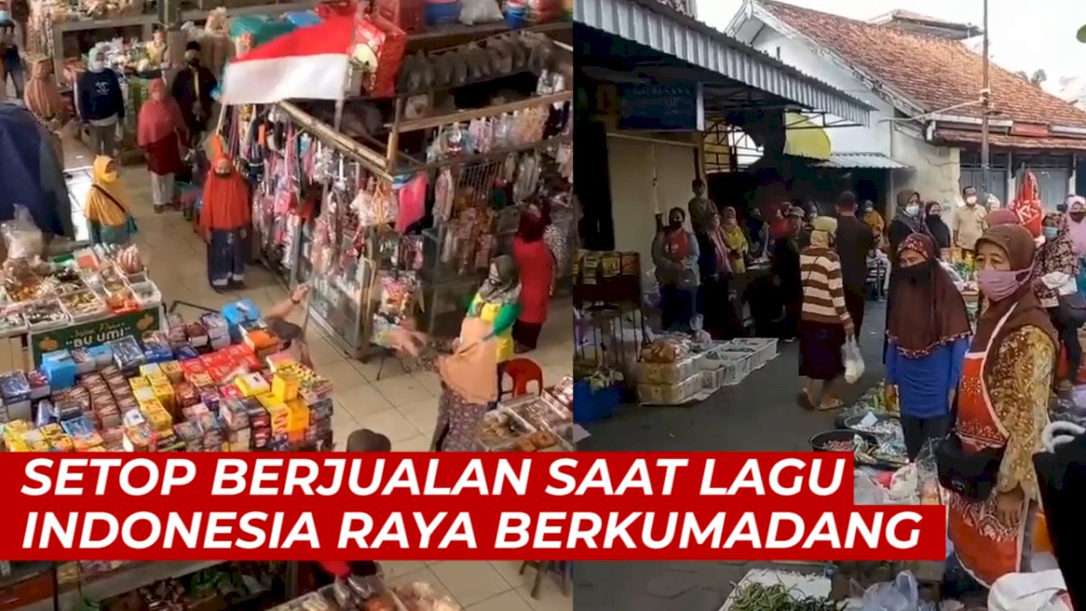 VIDEO: Pedagang di Yogyakarta Setop Berjualan Saat Lagu Indonesia Raya Berkumandang