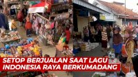 VIDEO: Pedagang di Yogyakarta Setop Berjualan Saat Lagu Indonesia Raya Berkumandang