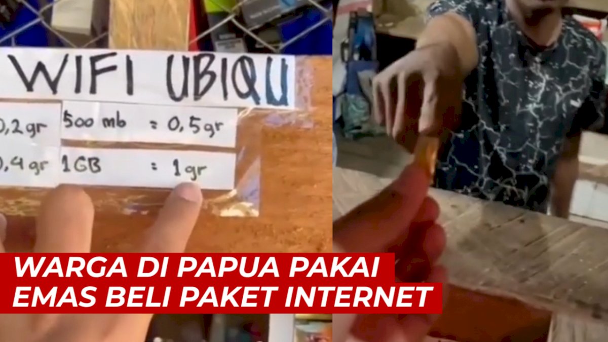 VIDEO: Viral, Warga di Papua Pakai Emas Beli Paket Internet