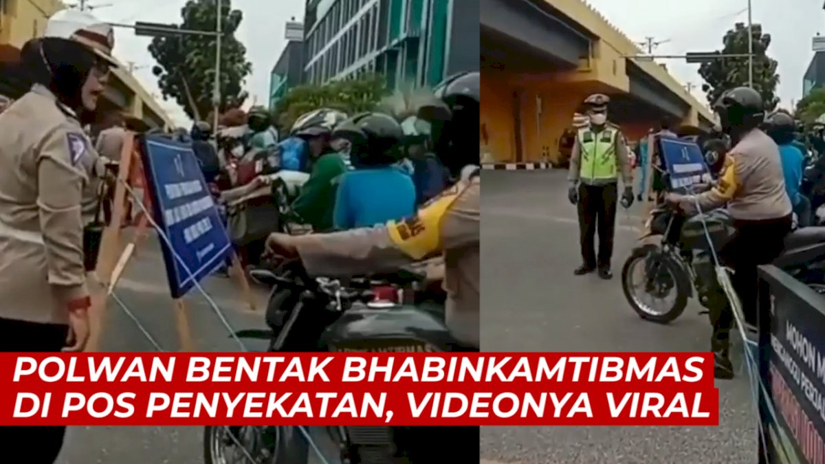VIDEO: Viral, Polwan Bentak Bhabinkamtibmas di Pos Penyekatan