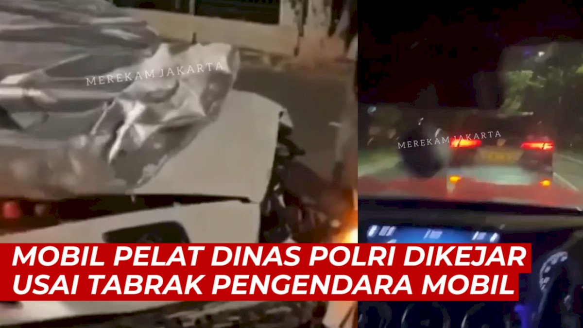 VIDEO: Mobil Pelat Dinas Polri Dikejar Usai Tabrak Pengendara di Jakarta Selatan