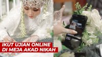 VIDEO: Viral, Pengantin Wanita Ikut Ujian Online di Meja Akad Nikah