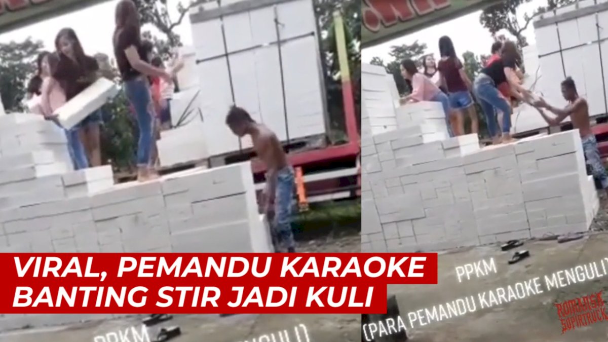 VIDEO: Viral, Pemandu Karaoke Banting Stir Jadi Kuli Bangunan