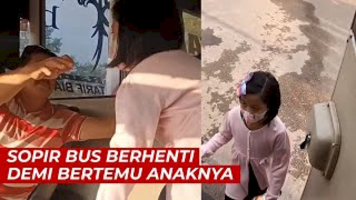 VIDEO: Momen Haru Saat Sopir Bus Berhenti Demi Bertemu Buah Hati