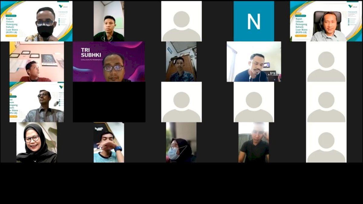 RUPSLB Virtual PT Vale Terima Pengunduran Diri Salah Satu Direktur 