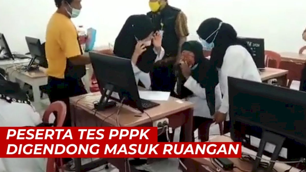 VIDEO: Perjuangan Guru Honorer Penderita Stroke Ikut Seleksi PPPK, Digendong Masuk Ruangan
