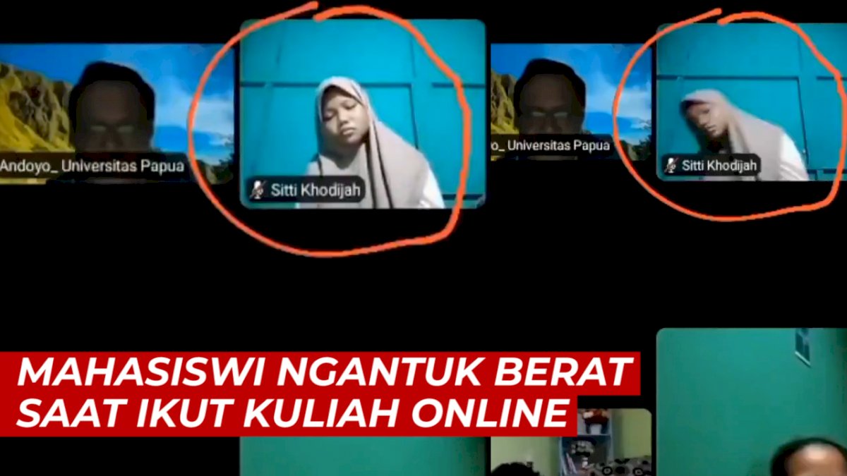 VIDEO: Mahasiswi Ngantuk Berat saat Ikut Kuliah Online, Bahkan Sampai Terjungkal