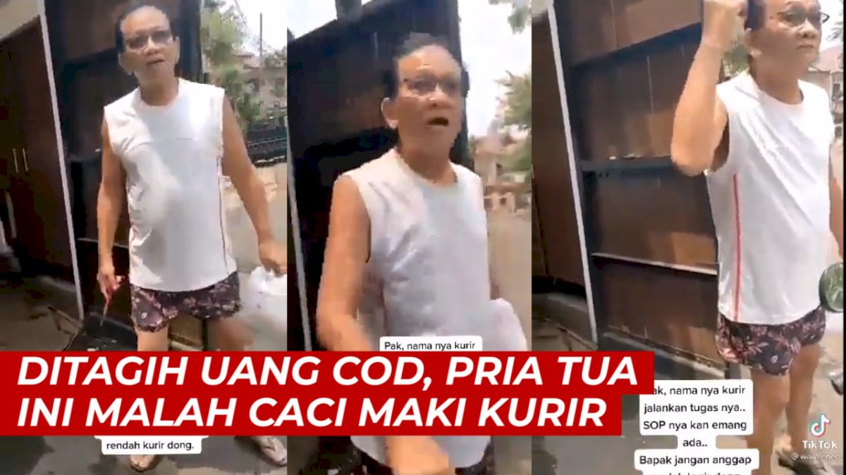 VIDEO: Pria Tua Ngamuk Saat Diminta Pembayaran Pesanan COD, Sempat Caci Maki Kurir