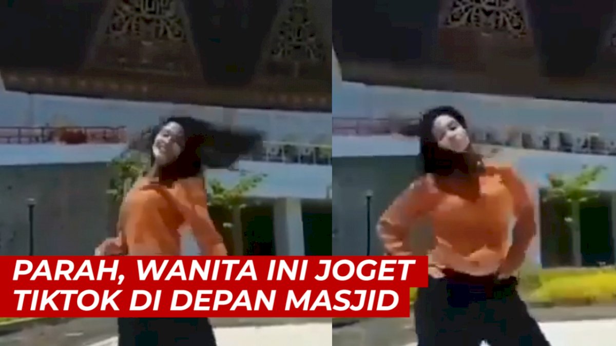 VIDEO: Aksi Wanita Muda Goyang TikTok di Depan Masjid Raya Sumbar Dikecam Netizen