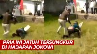 VIDEO: Detik-detik Pria di Cilacap Jatuh Tersungkur Di Hadapan Jokowi
