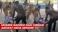 VIDEO: Momen Mendikbud Nadiem dan Walikota Gibran Angkat Meja Sendiri