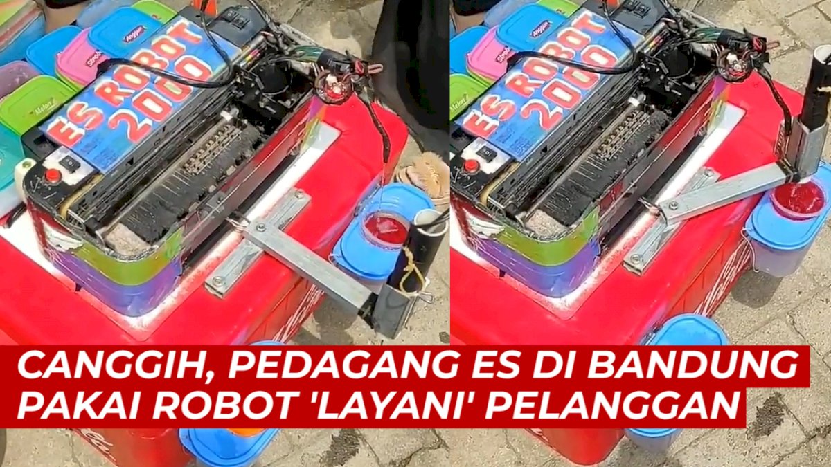 VIDEO: Canggih, Pedagang Es Keliling di Bandung Pakai Robot ‘Layani’ Pembeli