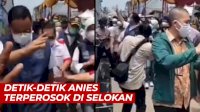 VIDEO: Detik-detik Gubernur Anies Terperosok ke Saluran Air saat Sapa Warga