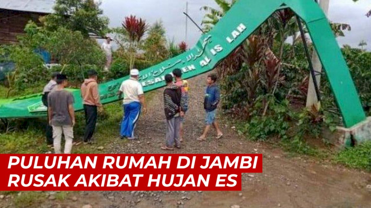 VIDEO: Puluhan Rumah di Jambi Rusak Akibat Hujan Es
