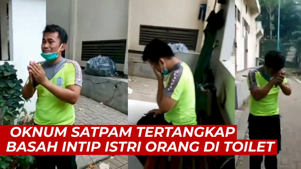 VIDEO: Viral, Oknum Satpam Tertangkap Basah Intip Istri Orang di Toilet