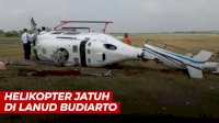 VIDEO: Helikopter Jatuh di Lanud Budiarto, Beruntung Tidak Ada Korban Jiwa
