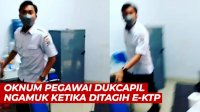 VIDEO: Arogan, Oknum Pegawai Dukcapil Palembang Ngamuk ketika Ditagih e-KTP