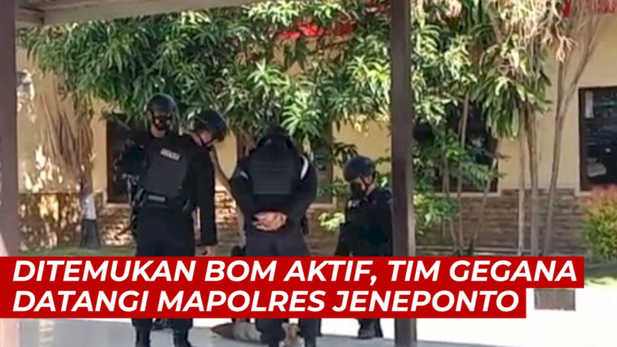 VIDEO: Ditemukan Bom Aktif, Tim Gegana Polda Sulsel Datangi Mapolres Jeneponto