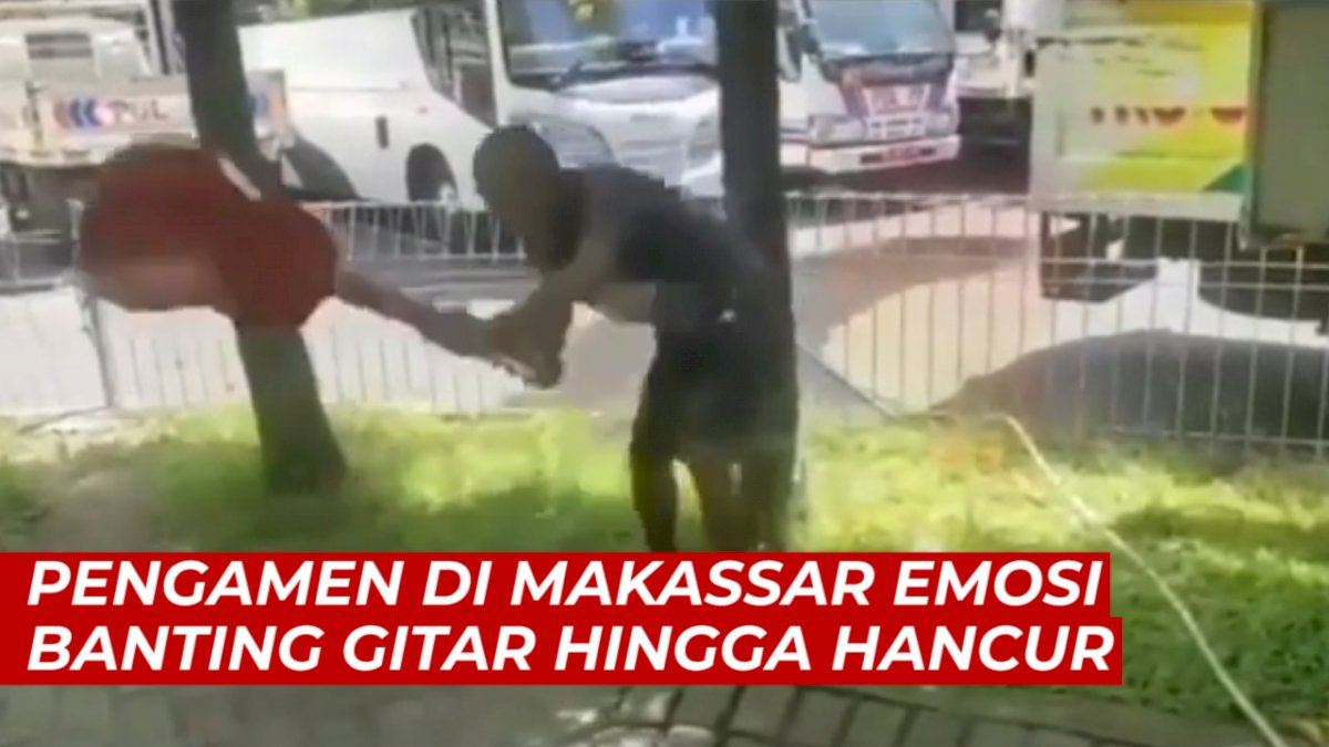 VIDEO: Terjaring Razia Satpol PP, Pengamen di Makassar Emosi Banting Gitar