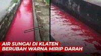 VIDEO: Bikin Heboh, Air Sungai di Klaten Berubah Warna Mirip Darah