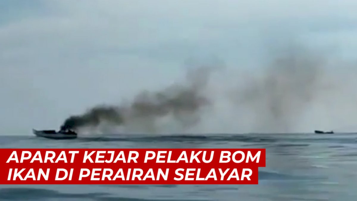 VIDEO: Aparat Kejar Pelaku Bom Ikan di Perairan Selayar, 4 Nelayan Ditangkap