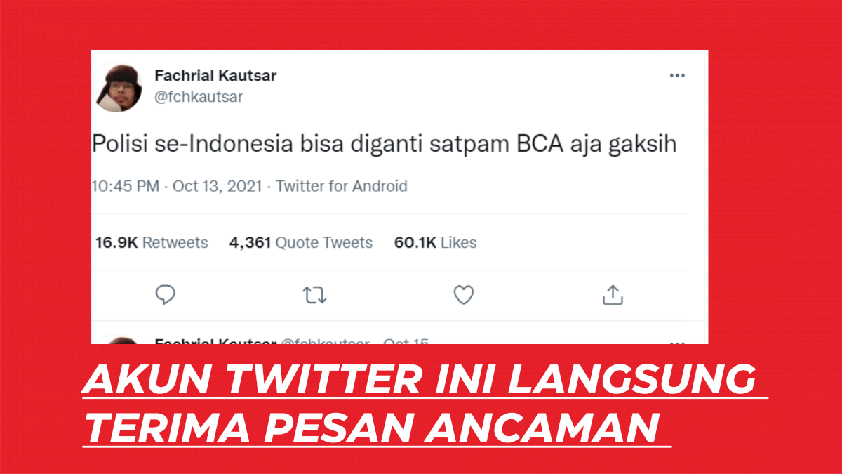 VIDEO: Minta Polisi Diganti dengan Satpam BCA, Akun Twitter Ini Terima Banyak Ancaman