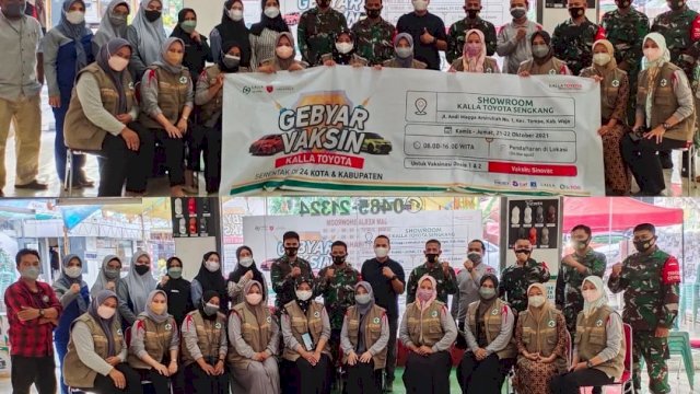Gebyar Vaksin dalam Rangka HUT Kalla Grup yang ke 69 Tahun. Foto/@hadjikallatoyota_sengkang