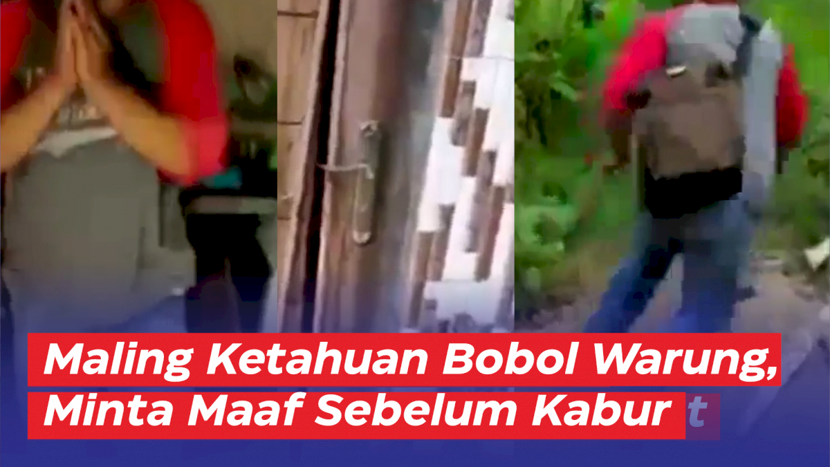 VIDEO: Aksi Maling Ketahuan Bobol Warung, Minta Maaf Sebelum Kabur