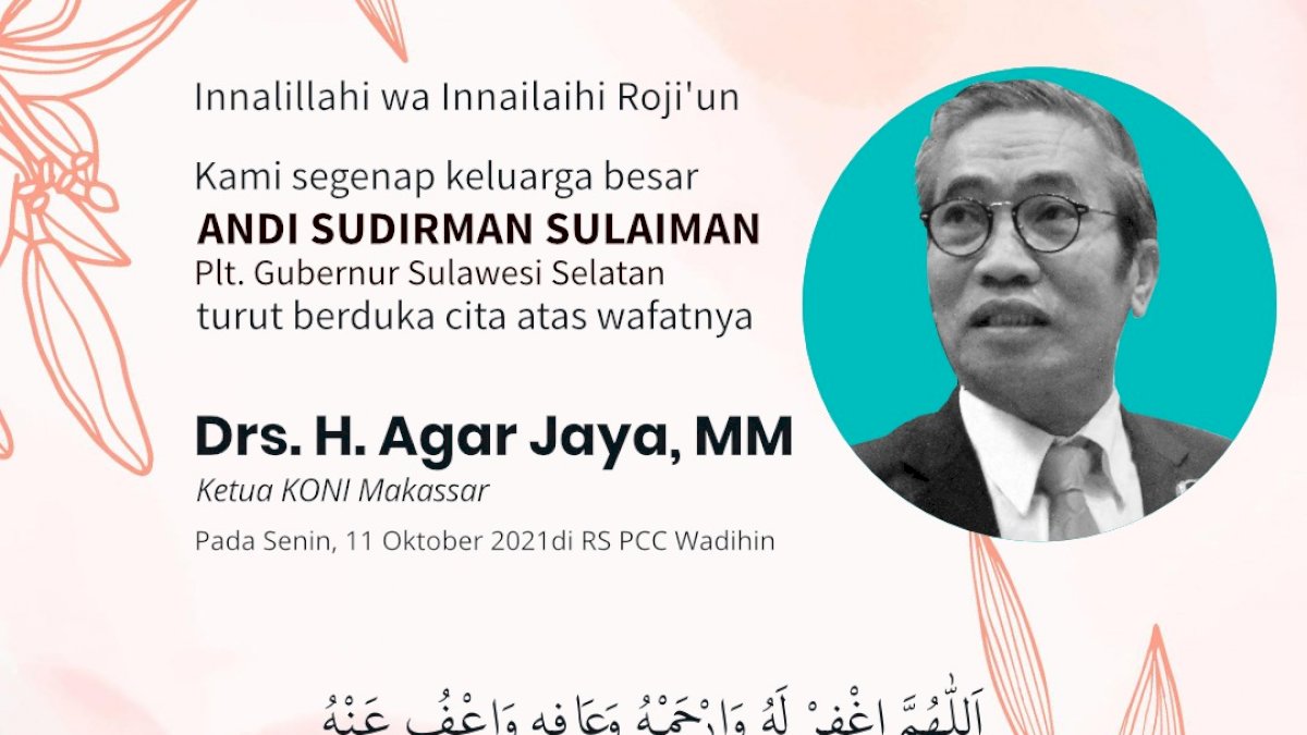 Andi Sudirman Ucapkan Belasungkawa Meninggalnya Ketua KONI Makassar