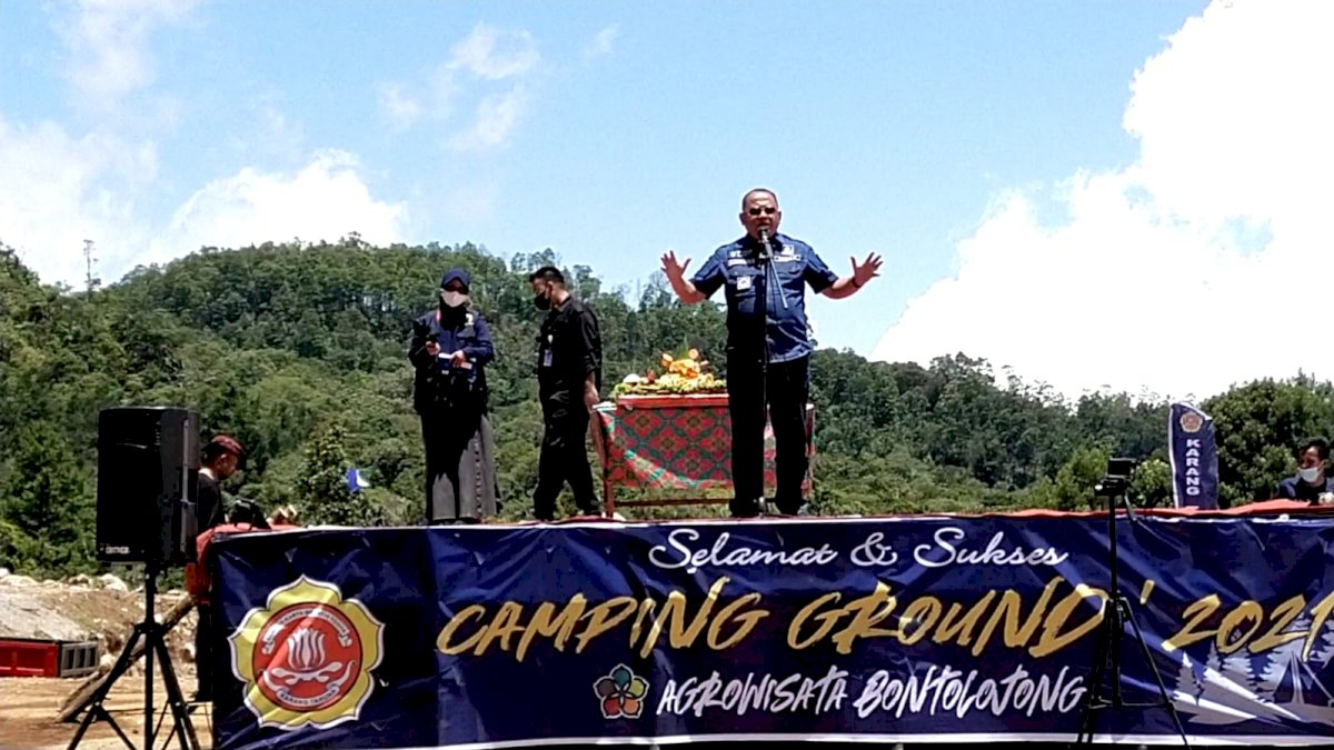 Karang Taruna Jeneponto Gelar Camping Ground di Agro Wisata Bontolong, Ini kata Sekda