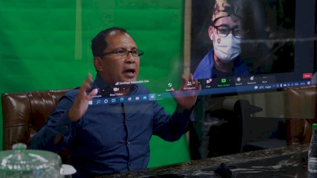 Wali Kota Makassar Danny Pomanto memaparkan Konsep Festival Lorong Wisata FGD Road Festival Desa/Kampung Kreatif Indonesia Secara Virtual, Jumat (15/10/2021).