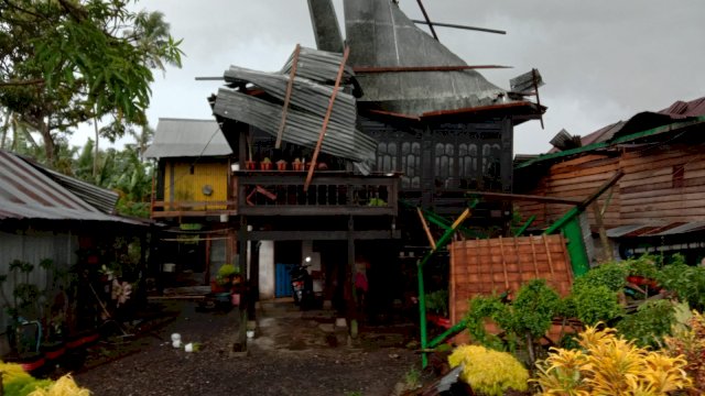 Kondisi Rumah Korban Bencana Angin Puting Beliung di Kabupaten Pinrang (Ist)