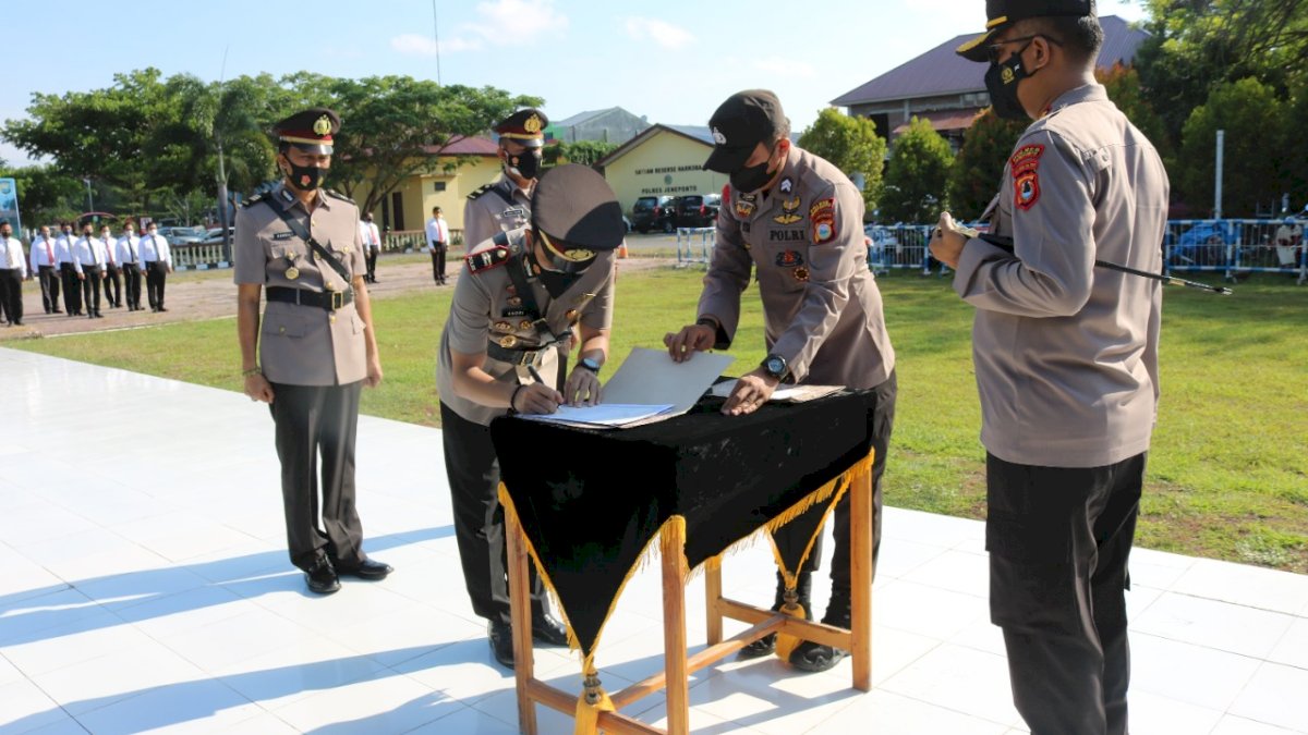 Dua Perwira Polres Jeneponto Serah Terima Jabatan, AKP Hambali Jabat Kasat Reskrim