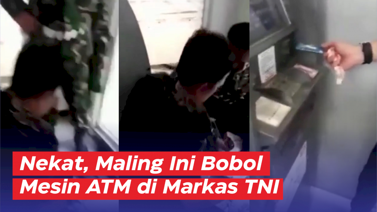 VIDEO: Nekat, Maling Ini Ketahuan Saat Bobol Mesin ATM di Markas TNI